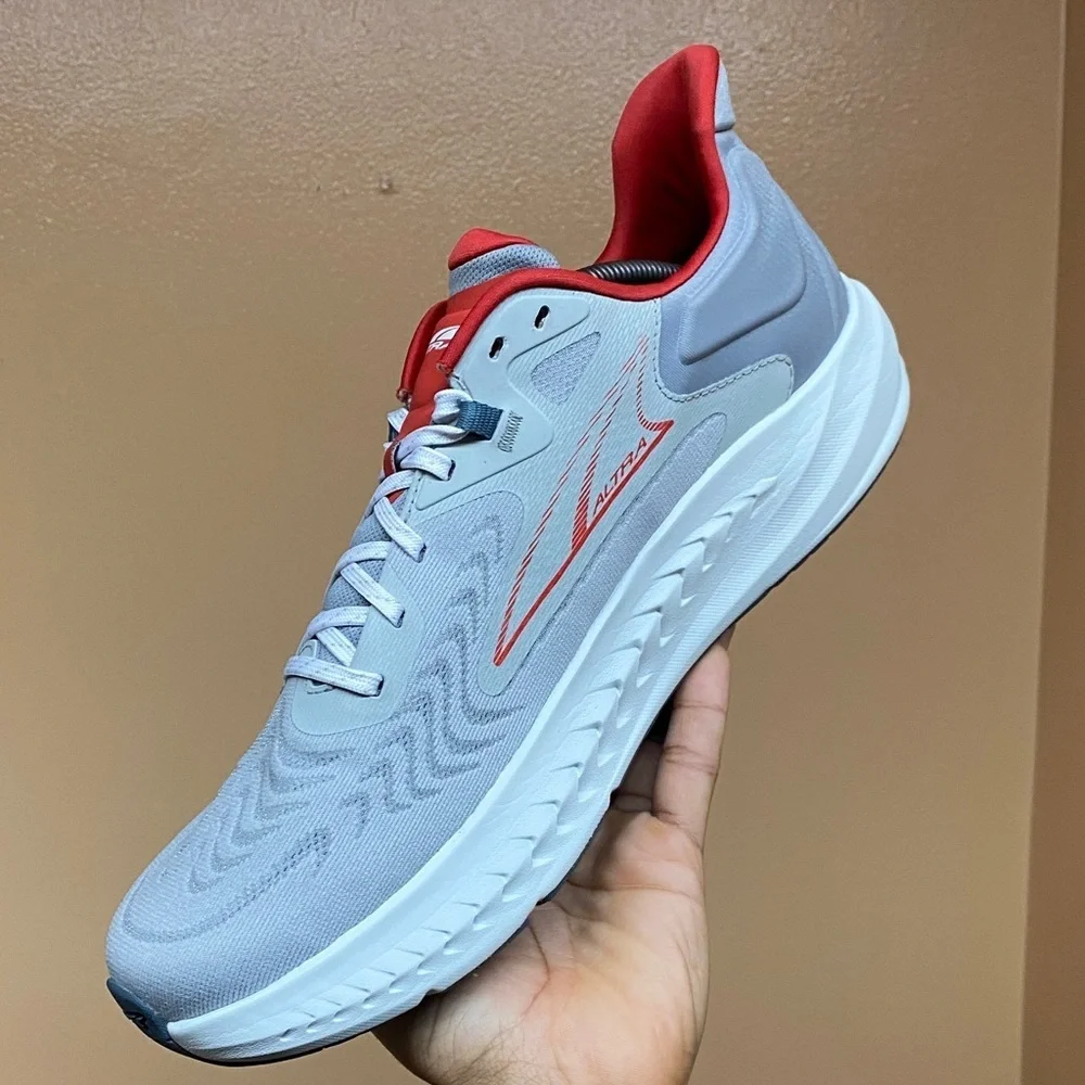 Altra Torin 7 “Light Gray Red White” Men’s Running Sneakers Size 12 Medium